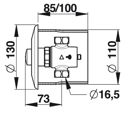 dims of the shower valve dimensions