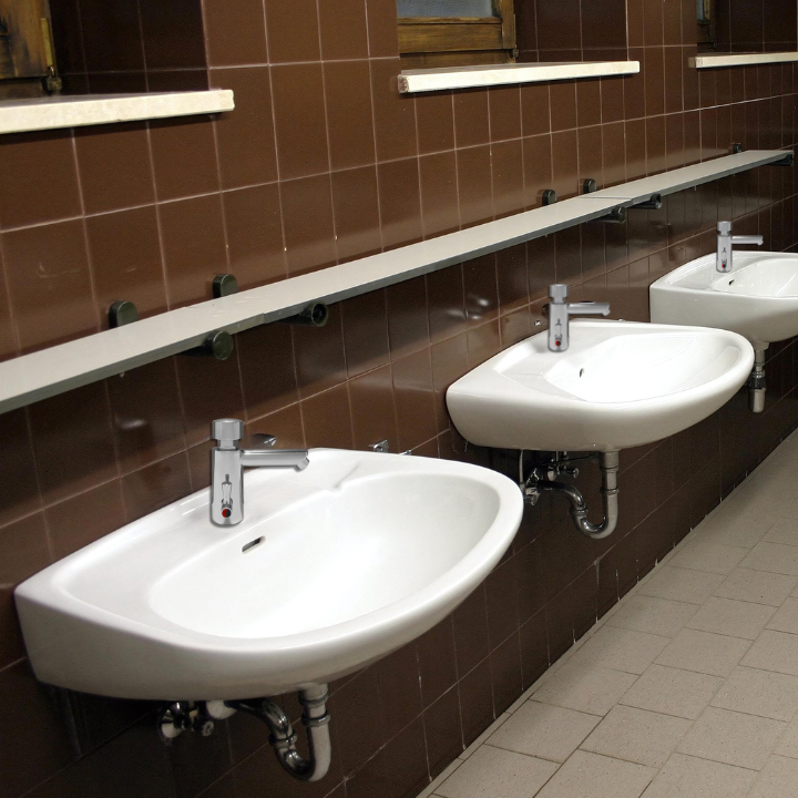 Communal Bathroom Hands Free Faucet Military Bases and Temporary Employee Housing