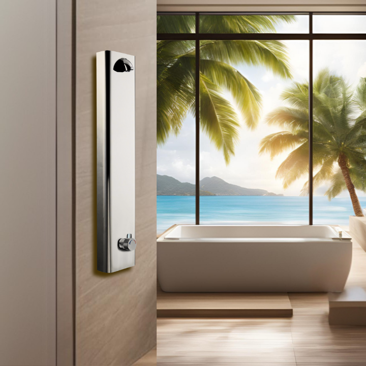 Metered Push Button Shower Panel For Luxury Hotel (Time&Temp Adjustable) MAIN