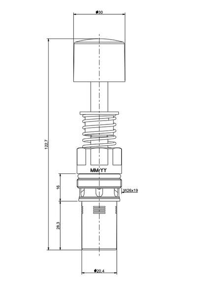 Replacement Cartridge DIMENSIONS