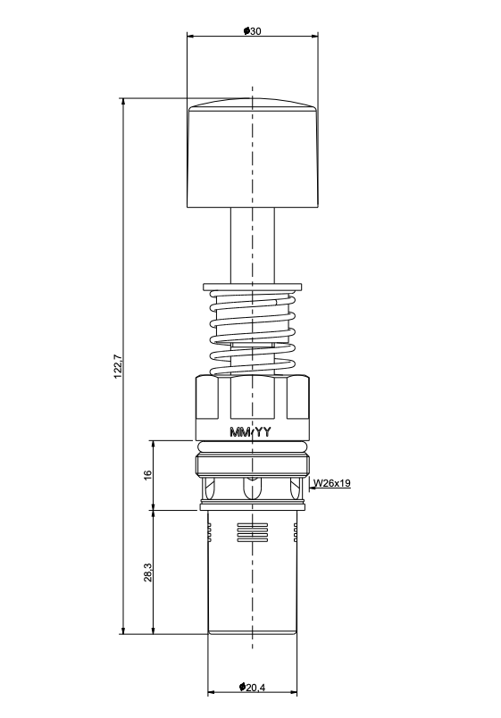 Replacement Cartridge DIMENSIONS